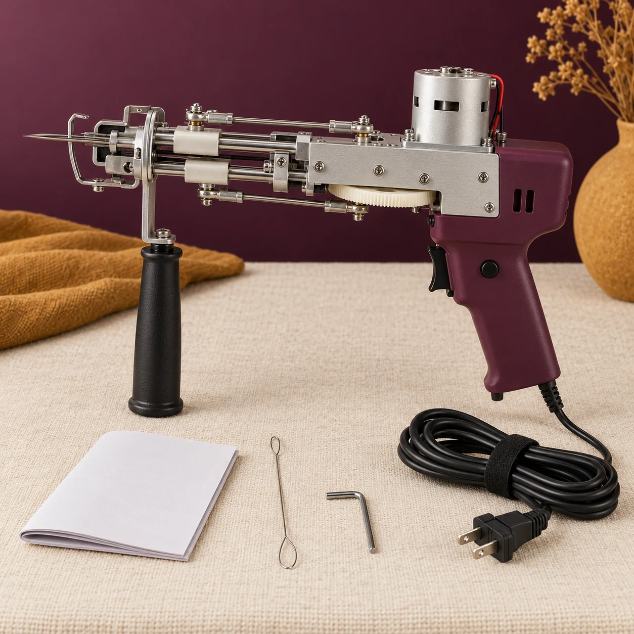 Cut-pile tufting gun